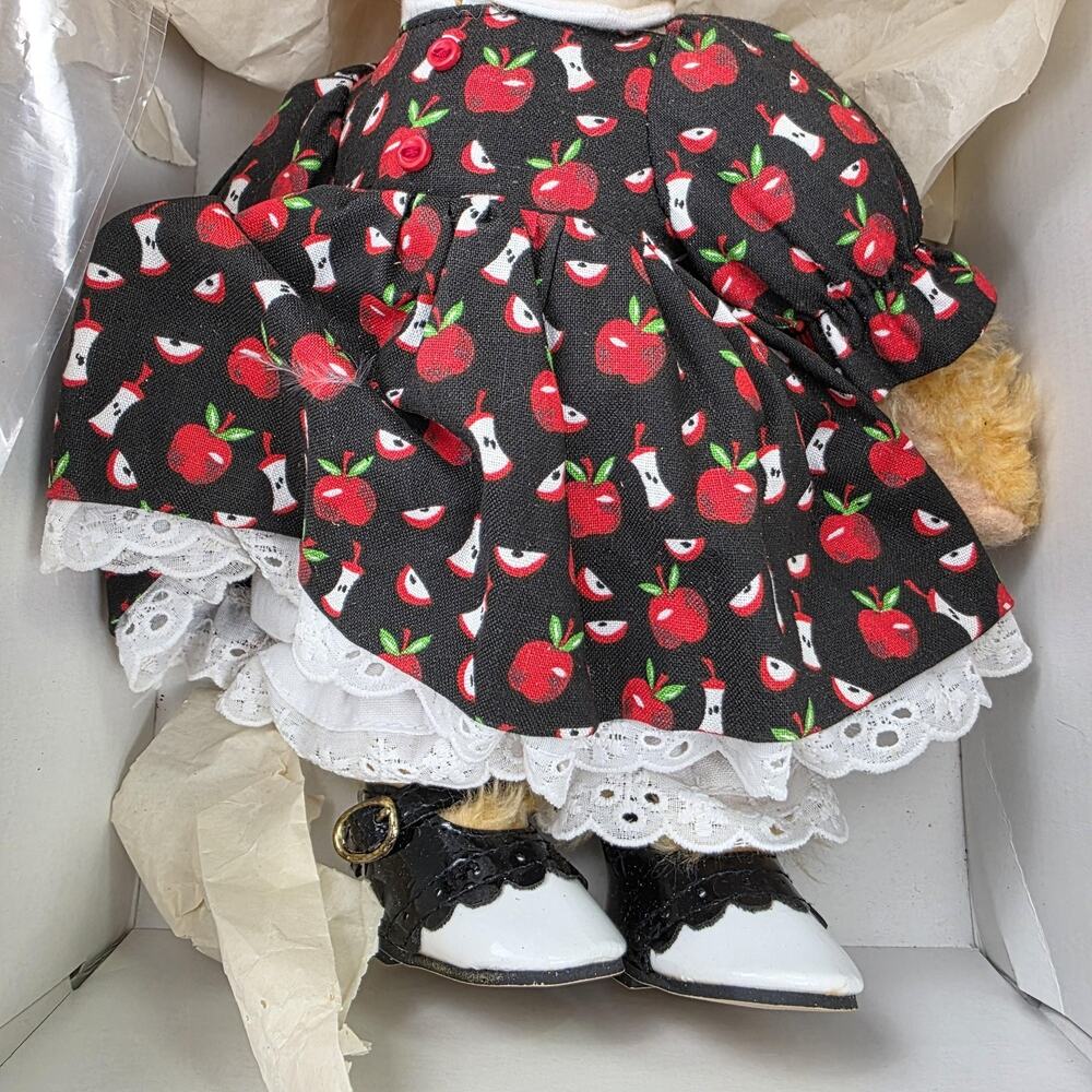 Vintage 1995 Gallery Teddies Addie In September Artist Bear 10 In Hat Dress Box - Picture 4 of 13